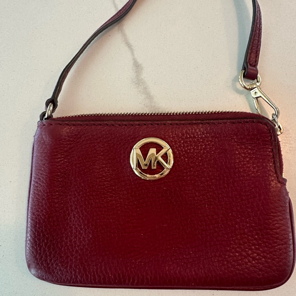 Michael Kors Deep Red Leather Wristlet